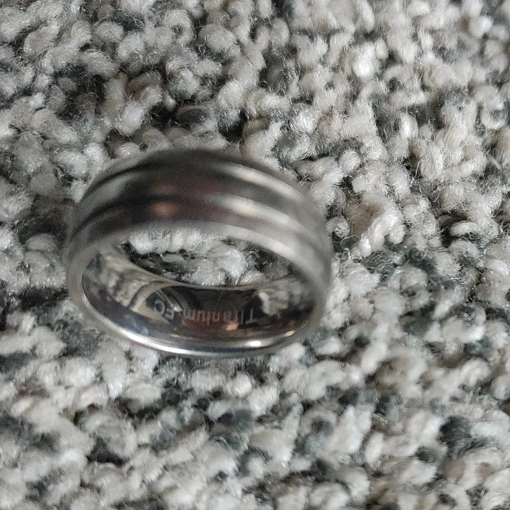 Wedding Band Size 8.5 TITANIUM FC Ring - Picture 2 of 7
